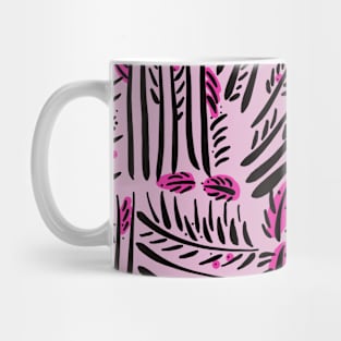 Organic Hand Drawn Foliage Fuchsia Mug